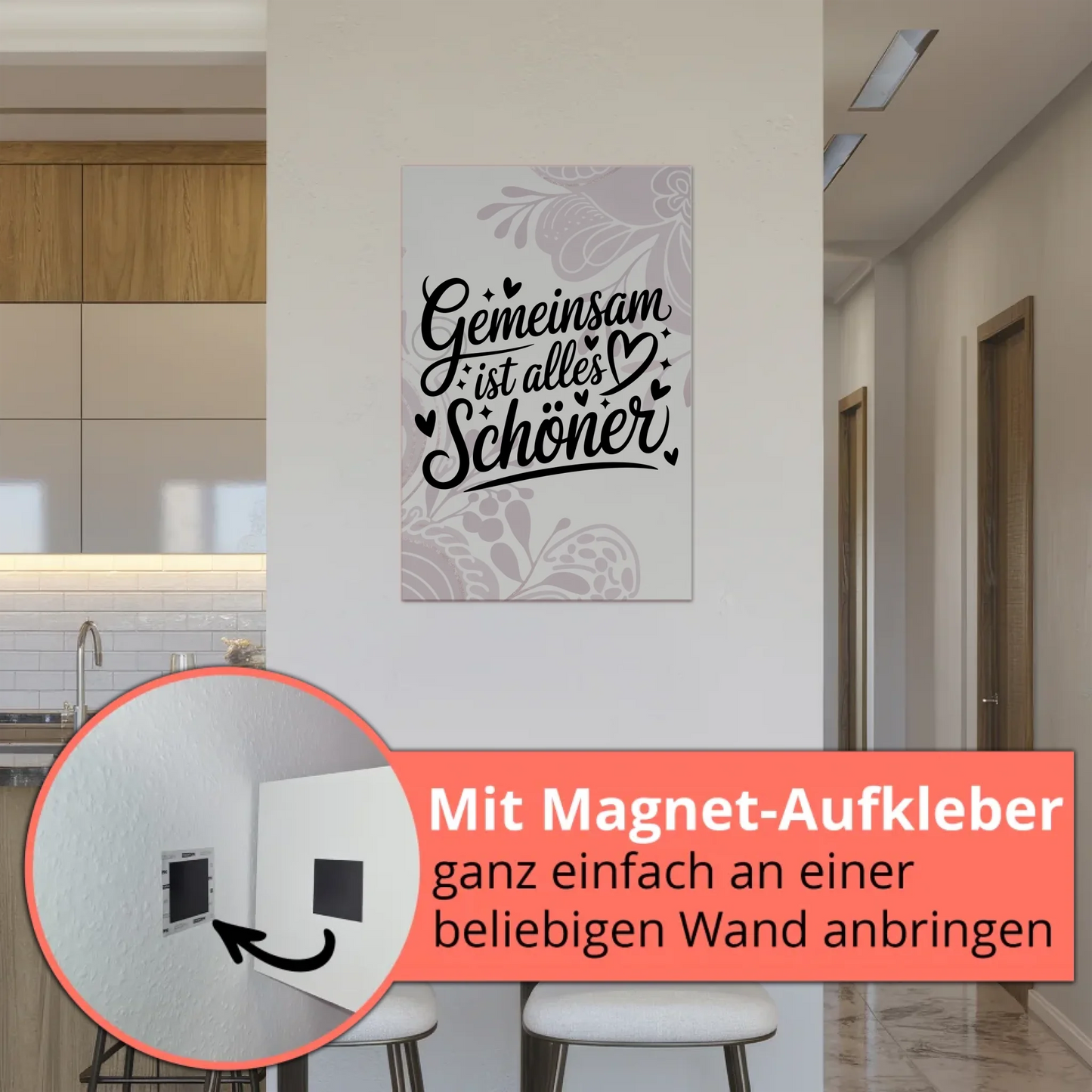 Sprüche Poster Magentisch Gemeinsam ist alles schöner