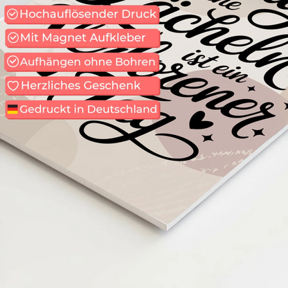 Magnet Poster mit Spruch Ein Tag ohne Lächeln Geschenk