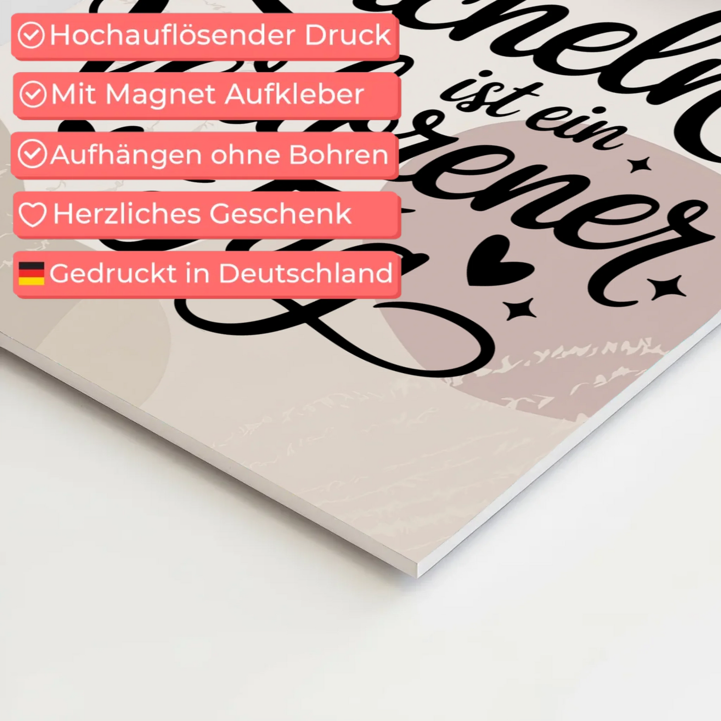 Magnet Poster mit Spruch Ein Tag ohne Lächeln Geschenk