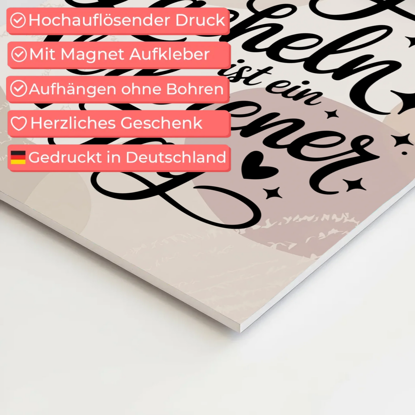 Magnet Poster mit Spruch Ein Tag ohne Lächeln Geschenk