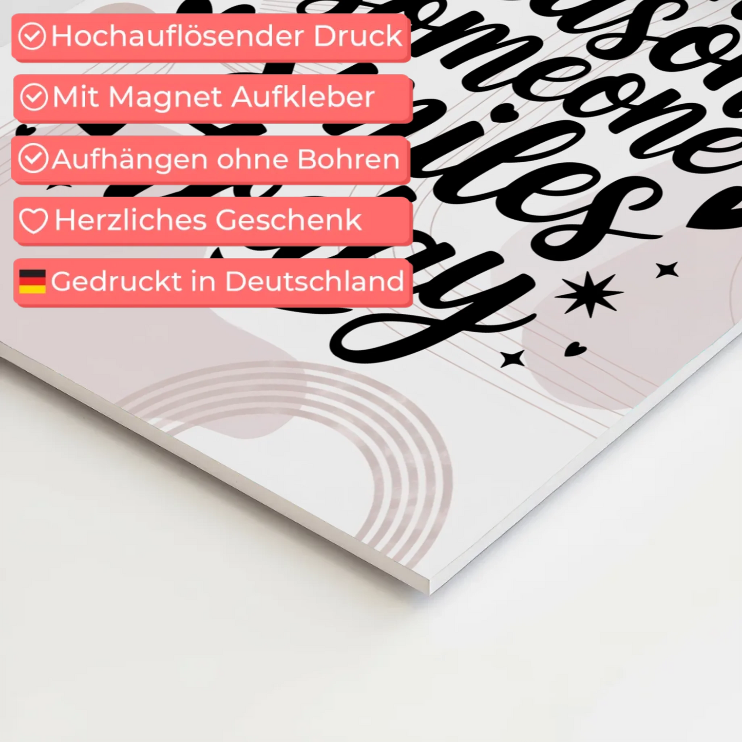 Magnet Poster Spruch Be the Reason Someone Smiles Today