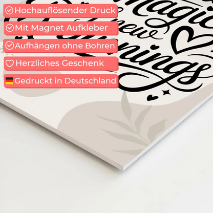 Spruch Fotoboard Magnet Wandbild Embrace the Magic