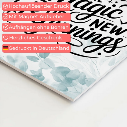 Sprüche Poster Magentisch Embrace the Magic of New Beginnings