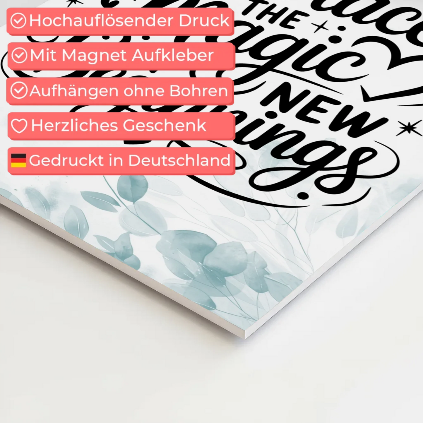 Sprüche Poster Magentisch Embrace the Magic of New Beginnings