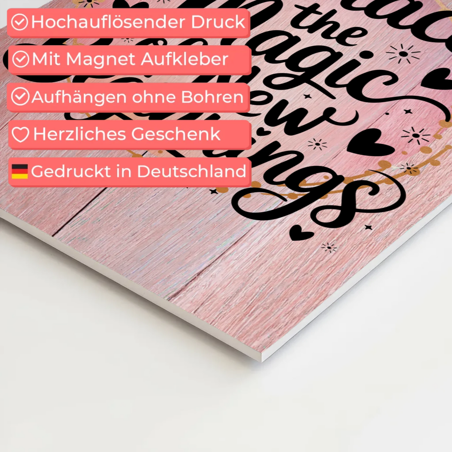 Magnet Poster mit Spruch Embrace the Magic of New Beginnings