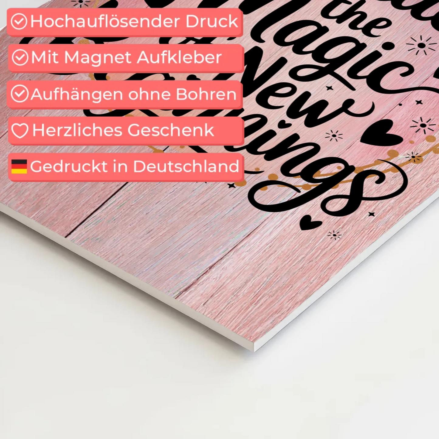 Magnet Poster mit Spruch Embrace the Magic of New Beginnings