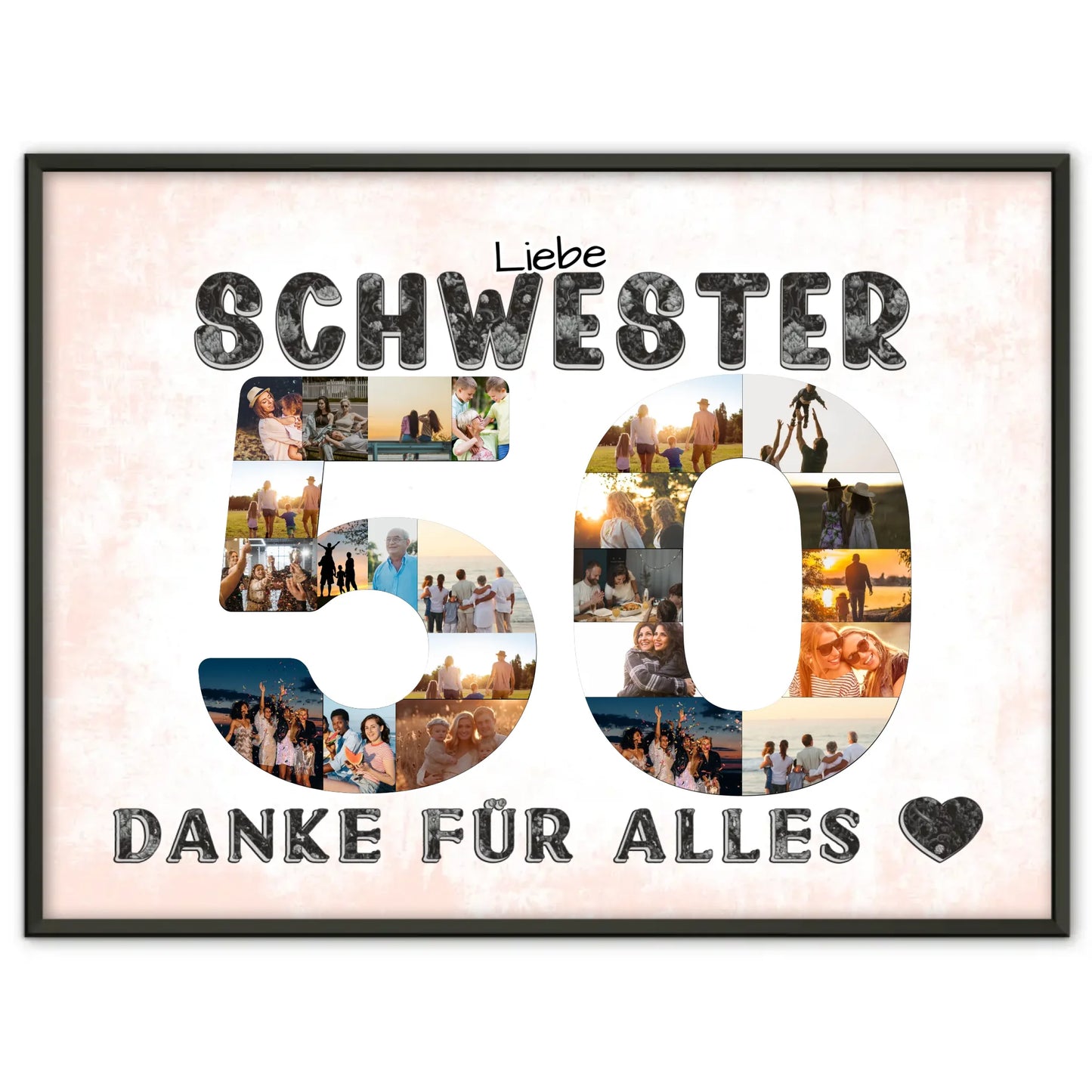 50 Geburtstag Schwester Geschenk Personalisiertes Poster