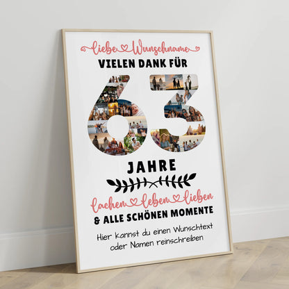 Personalisiertes Poster 63 Geburtstag Für Bruder Schwester Mama & Papa