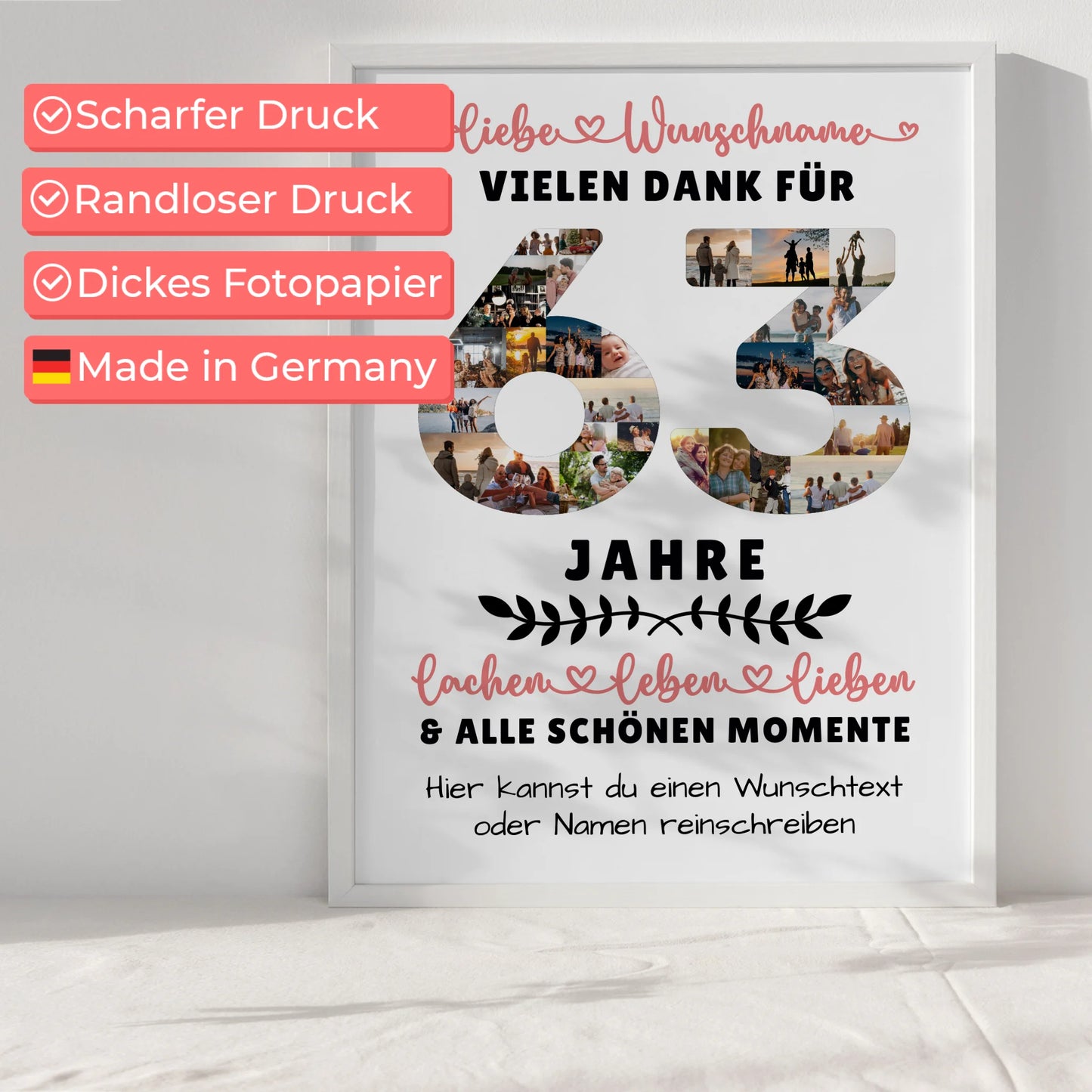 Personalisiertes Poster 63 Geburtstag Für Bruder Schwester Mama & Papa