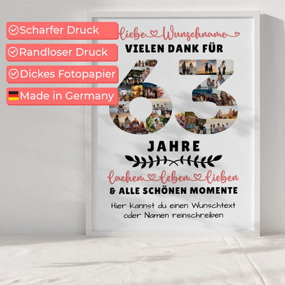 Personalisiertes Poster 63 Geburtstag Für Bruder Schwester Mama & Papa