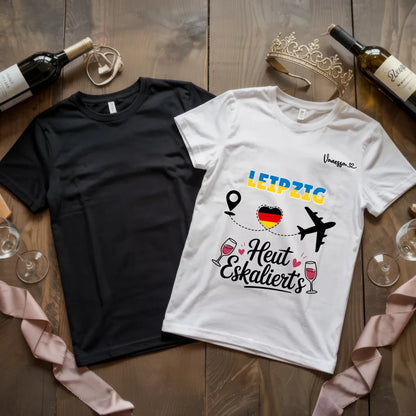 X.02.Schwarzes + Weißes T Shirt JGA Basic