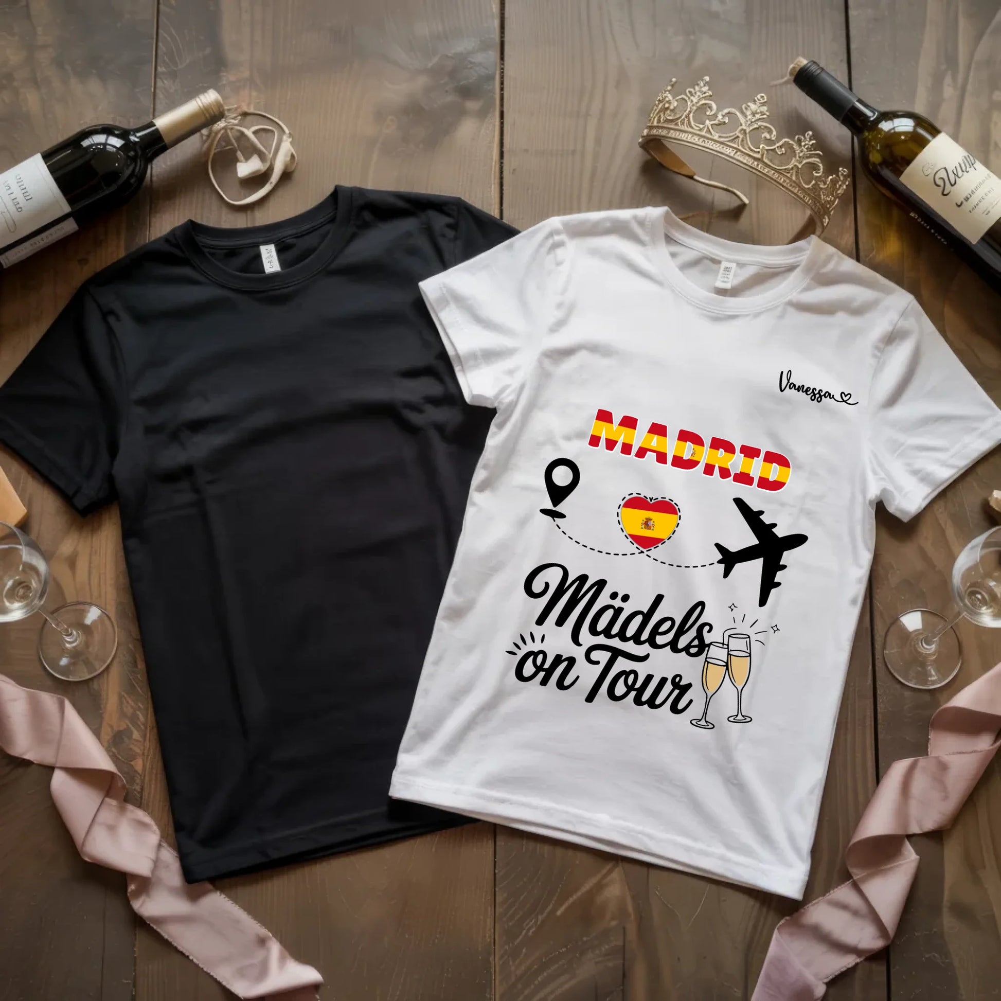 X.02.Schwarzes + Weißes T Shirt JGA Basic