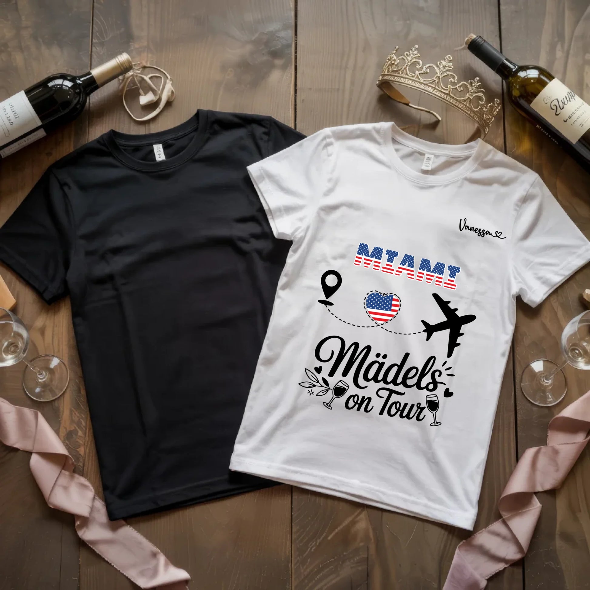 X.02.Schwarzes + Weißes T Shirt JGA Basic