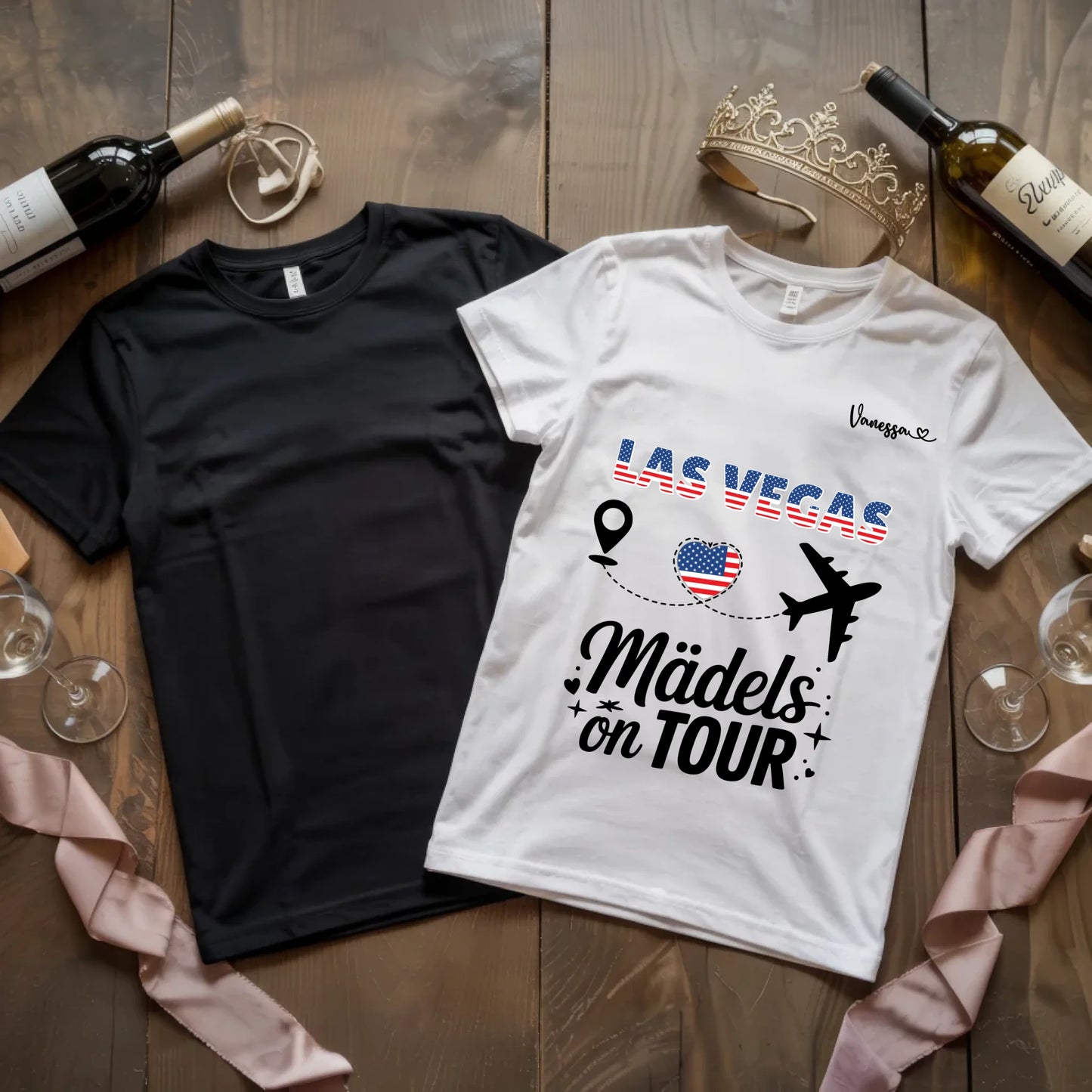 X.02.Schwarzes + Weißes T Shirt JGA Basic