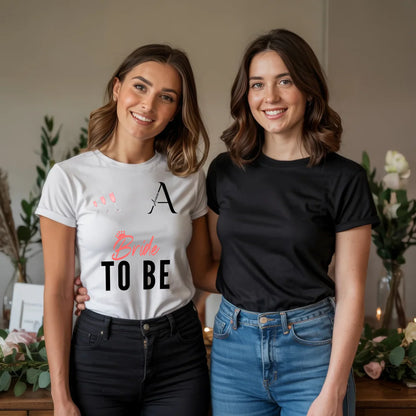 x.01.Schwarzes + Weißes T-Shirt Mockup 2 Frauen JGA