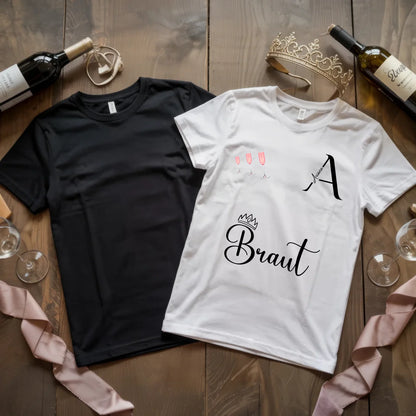 X.02.Schwarzes + Weißes T Shirt JGA Basic