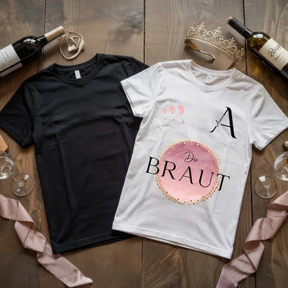 X.02.Schwarzes + Weißes T Shirt JGA Basic