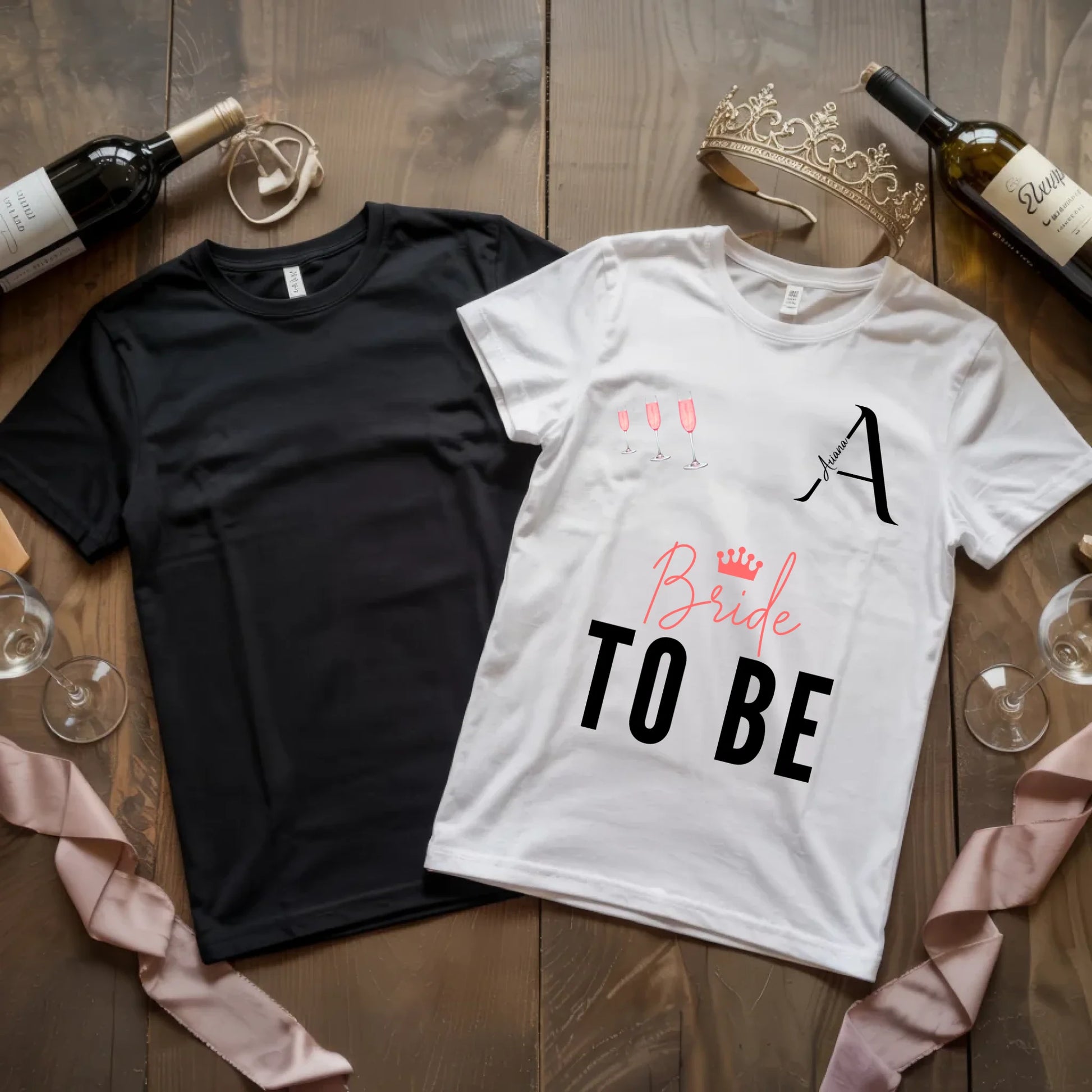 X.02.Schwarzes + Weißes T Shirt JGA Basic