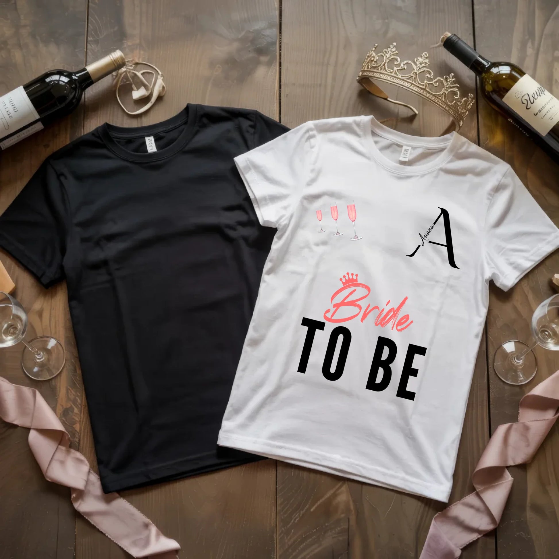 X.02.Schwarzes + Weißes T Shirt JGA Basic