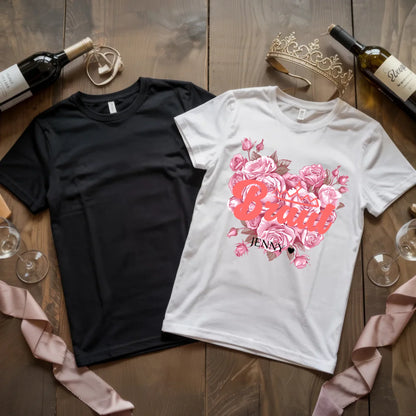 X.02.Schwarzes + Weißes T Shirt JGA Basic