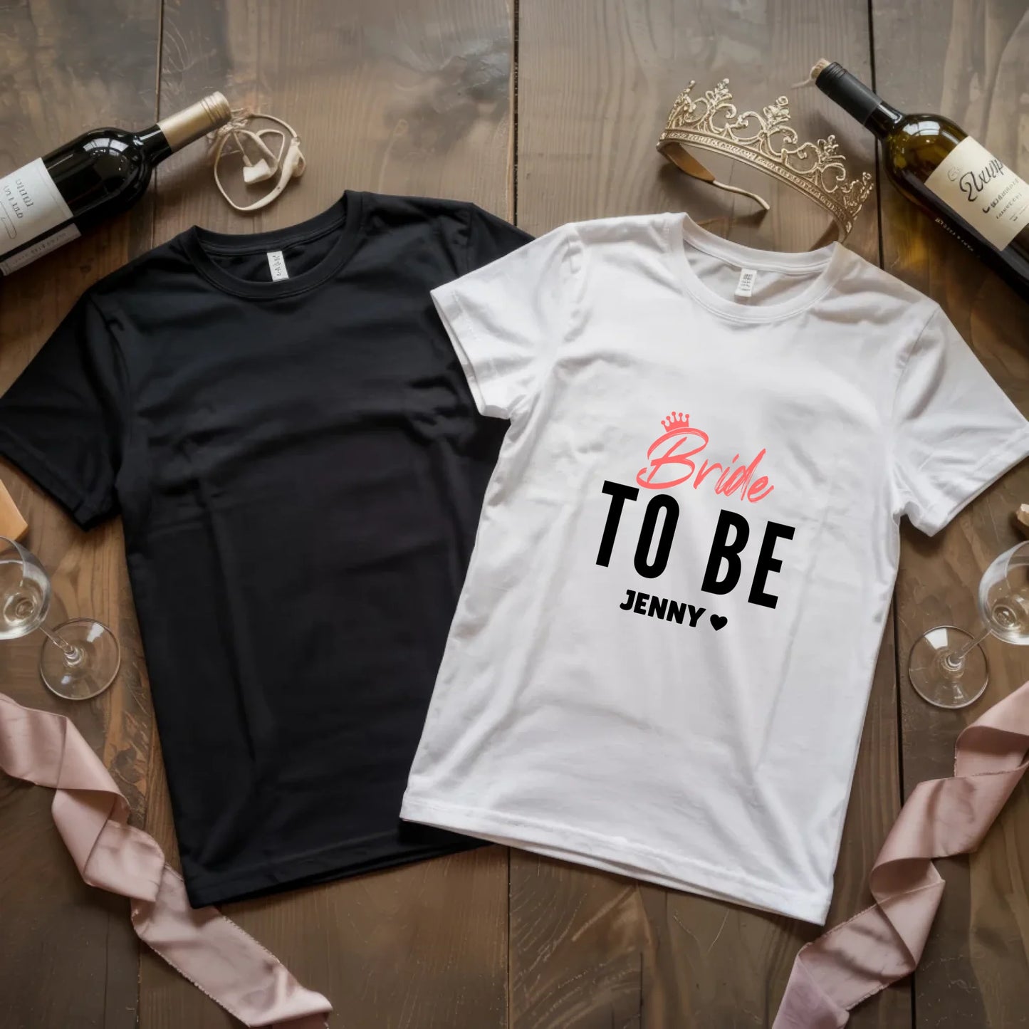 X.02.Schwarzes + Weißes T Shirt JGA Basic