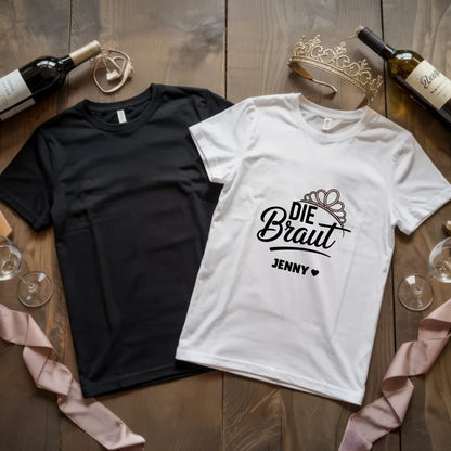 X.02.Schwarzes + Weißes T Shirt JGA Basic