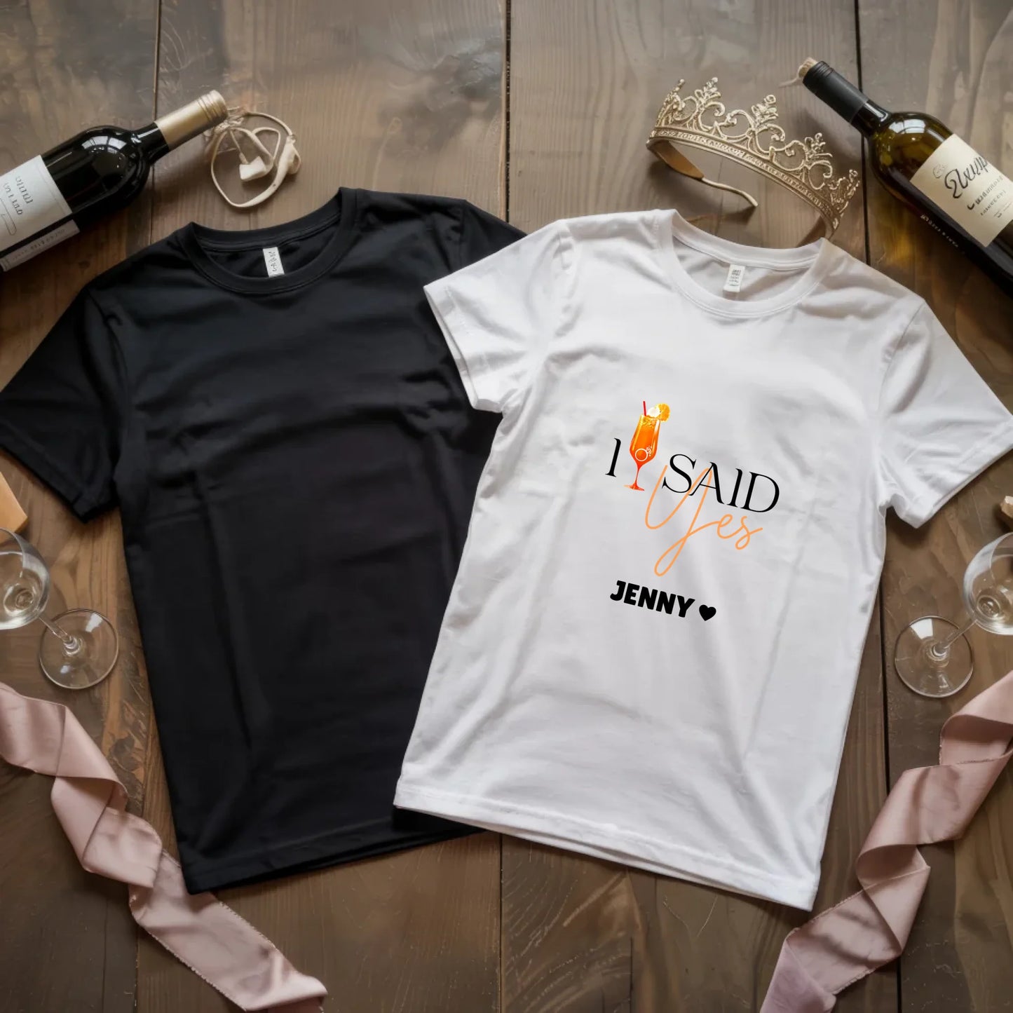 X.02.Schwarzes + Weißes T Shirt JGA Basic