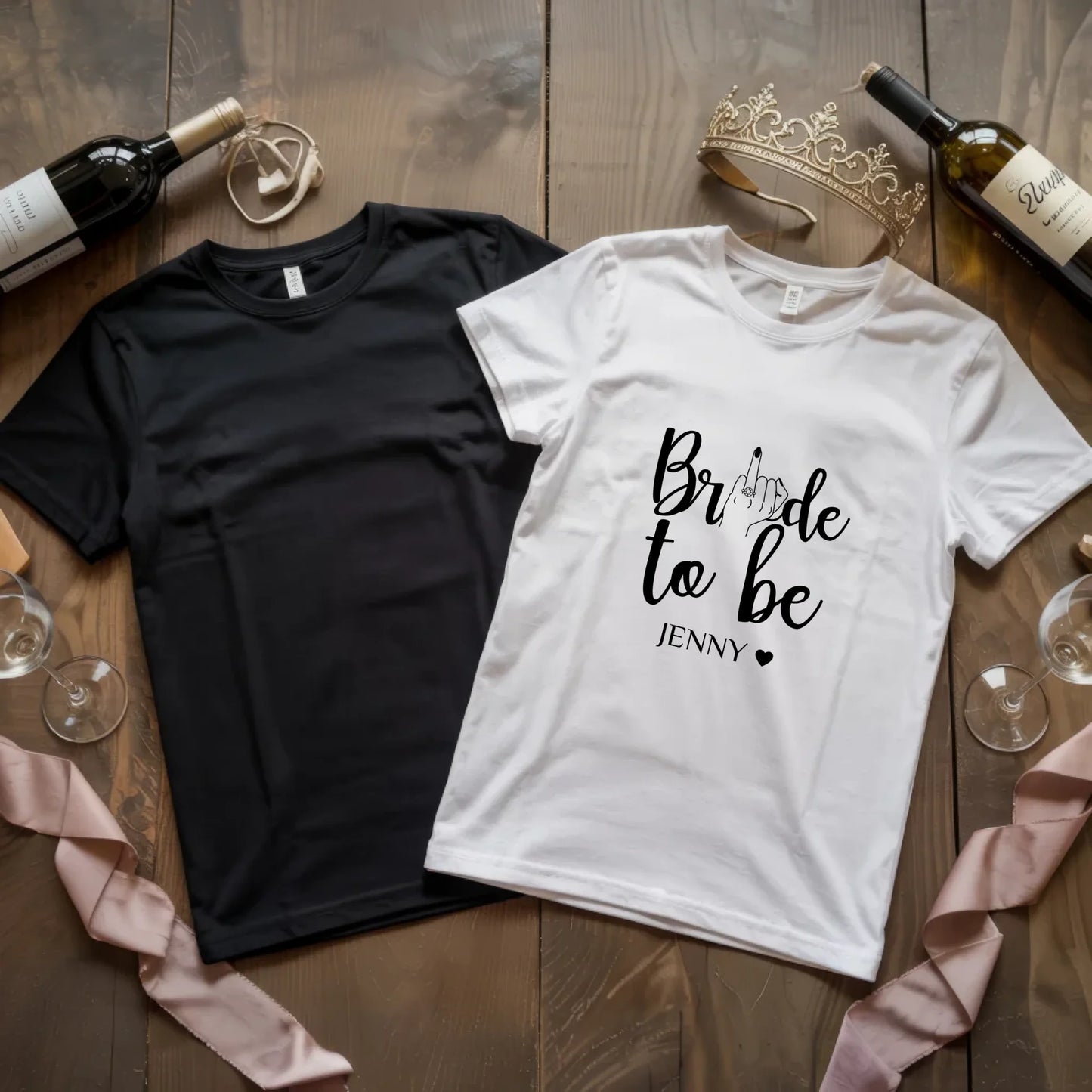 X.02.Schwarzes + Weißes T Shirt JGA Basic