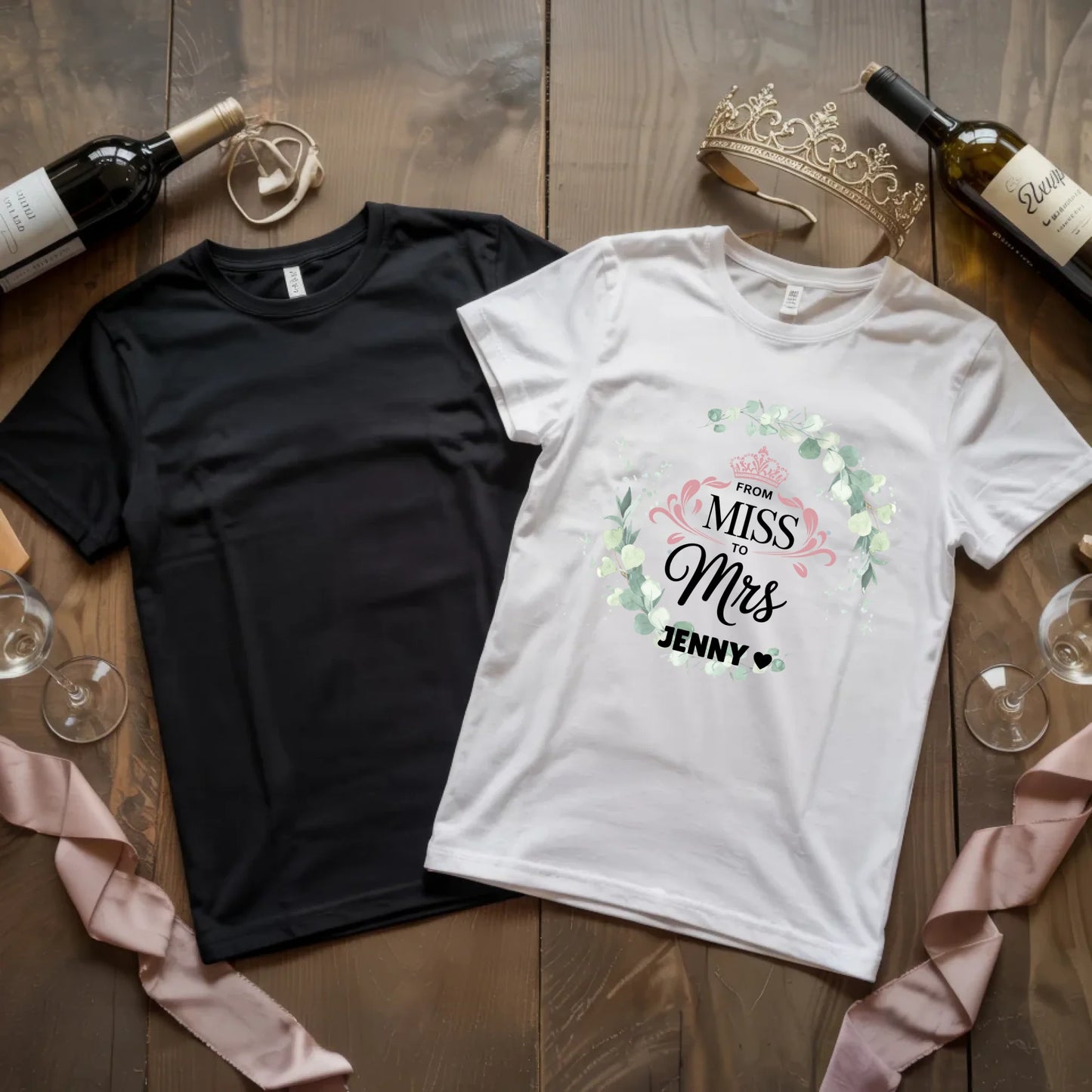 X.02.Schwarzes + Weißes T Shirt JGA Basic