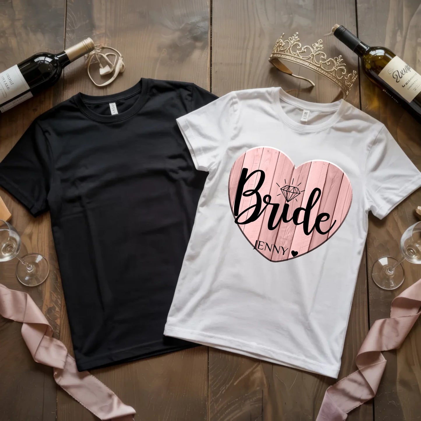 X.02.Schwarzes + Weißes T Shirt JGA Basic