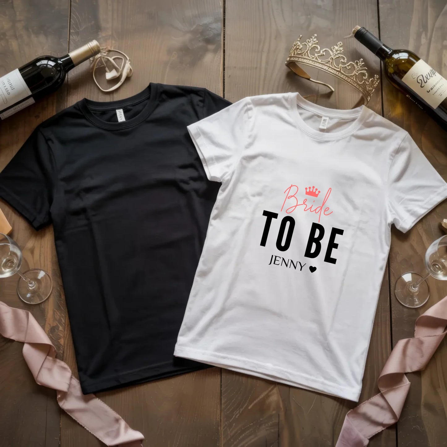 X.02.Schwarzes + Weißes T Shirt JGA Basic