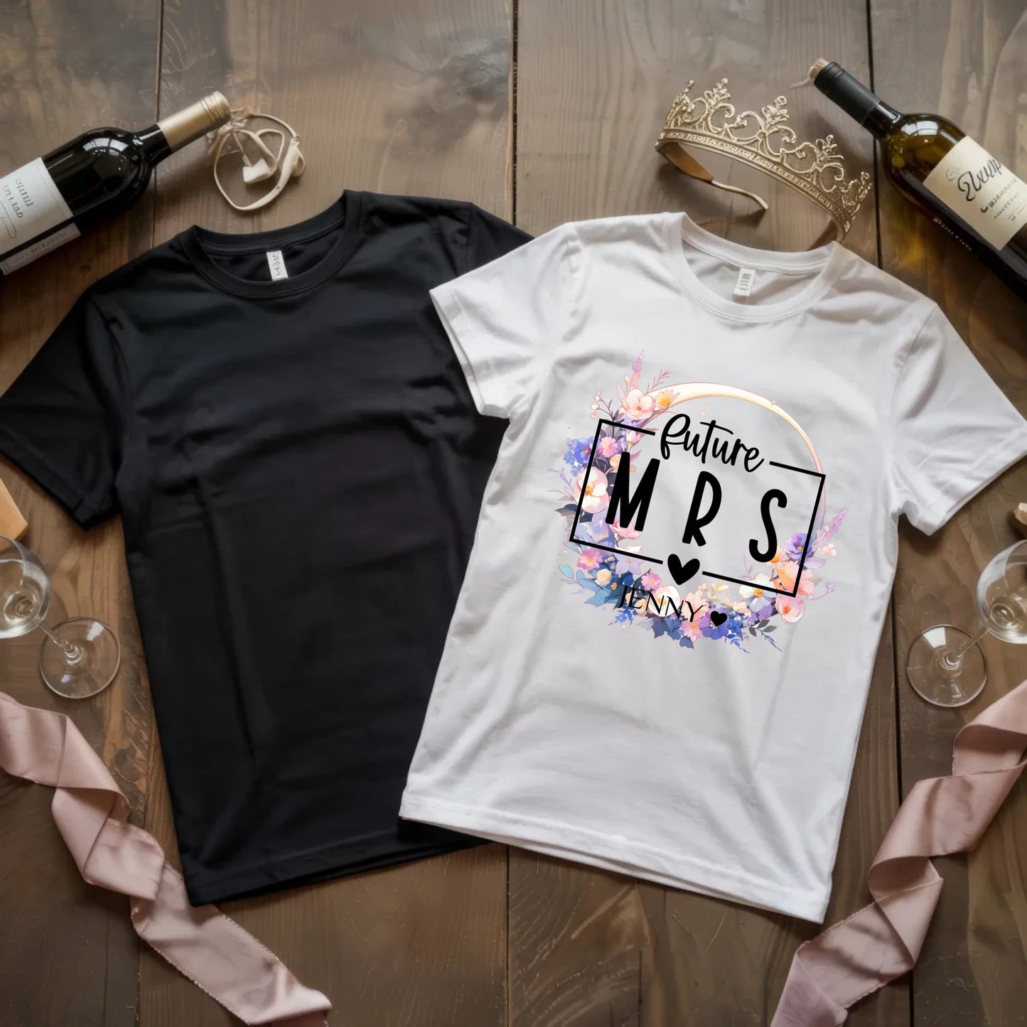 X.02.Schwarzes + Weißes T Shirt JGA Basic