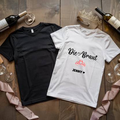 X.02.Schwarzes + Weißes T Shirt JGA Basic