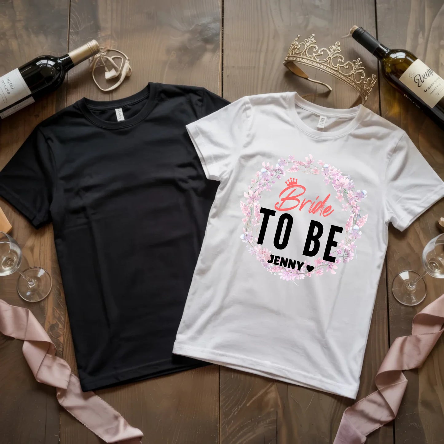 X.02.Schwarzes + Weißes T Shirt JGA Basic