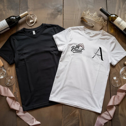 X.02.Schwarzes + Weißes T Shirt JGA Basic