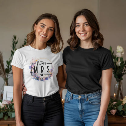 x.01.Schwarzes + Weißes T-Shirt Mockup 2 Frauen JGA