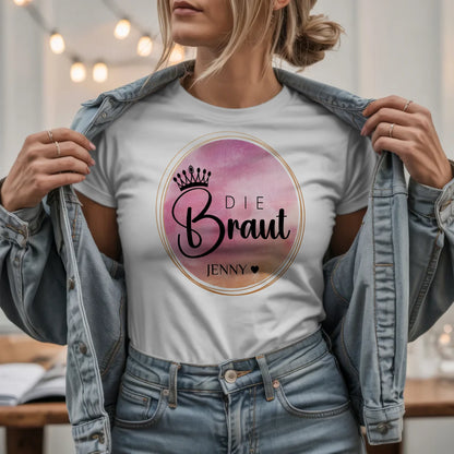 W.03.Damen-T-Shirt-Mockup-Basic HELL mit Jeansjacke