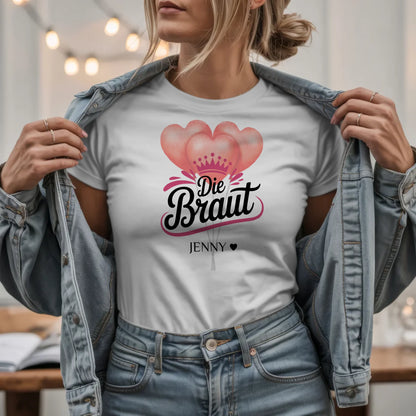 W.03.Damen-T-Shirt-Mockup-Basic HELL mit Jeansjacke