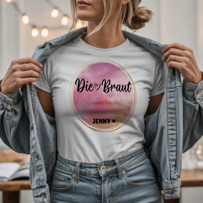 W.03.Damen-T-Shirt-Mockup-Basic HELL mit Jeansjacke