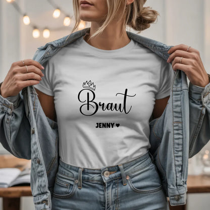 W.03.Damen-T-Shirt-Mockup-Basic HELL mit Jeansjacke