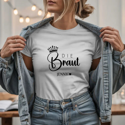 W.03.Damen-T-Shirt-Mockup-Basic HELL mit Jeansjacke