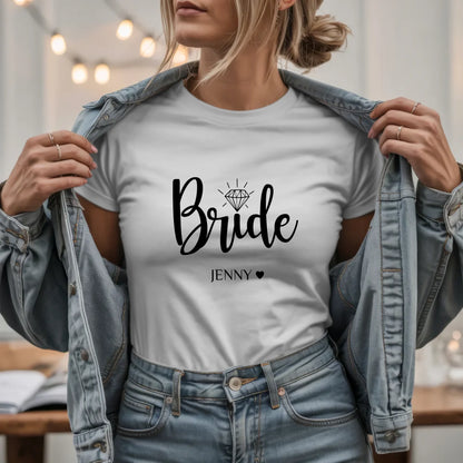 W.03.Damen-T-Shirt-Mockup-Basic HELL mit Jeansjacke