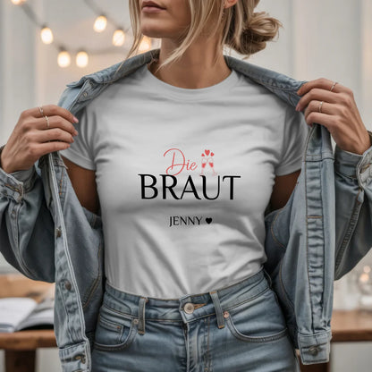 W.03.Damen-T-Shirt-Mockup-Basic HELL mit Jeansjacke