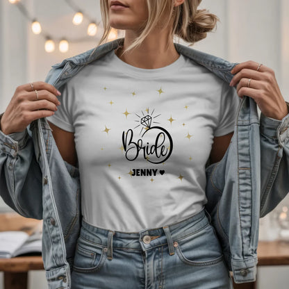 W.03.Damen-T-Shirt-Mockup-Basic HELL mit Jeansjacke
