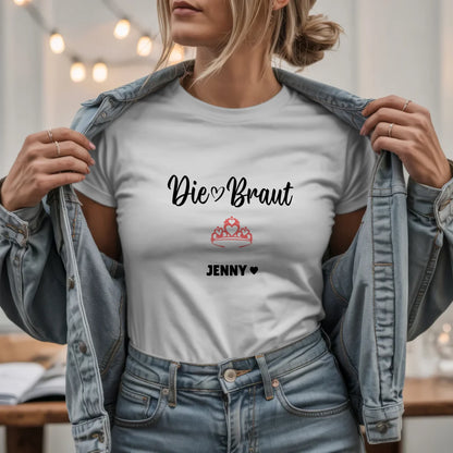 W.03.Damen-T-Shirt-Mockup-Basic HELL mit Jeansjacke