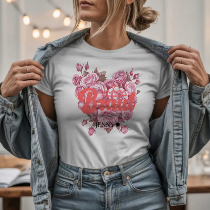 W.03.Damen-T-Shirt-Mockup-Basic HELL mit Jeansjacke