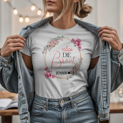 W.03.Damen-T-Shirt-Mockup-Basic HELL mit Jeansjacke
