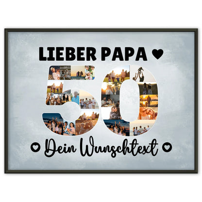Personalisiertes Poster mit Wunschtext zum 50 Geburtstag Papa