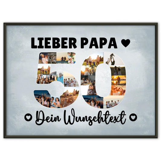 Personalisiertes Poster mit Wunschtext zum 50 Geburtstag Papa