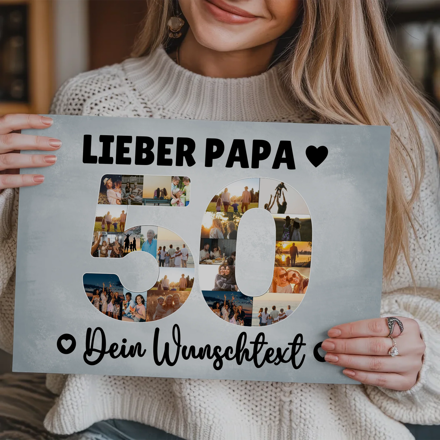 Magnet Poster mit Wunschtext 50 Geburtstag Papa